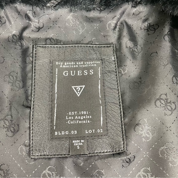 Guess Vest Faux Fur and Leather Zip Front, Size Small - Picture 5 of 10
